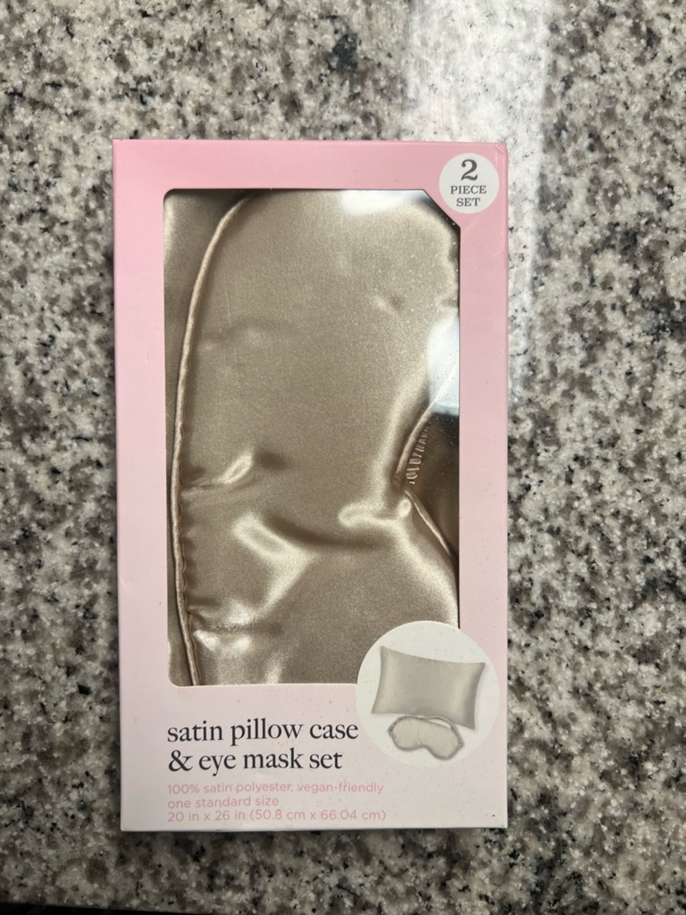 Source Unknown Satin Pillow Case & Eye Mask Set - Champagne